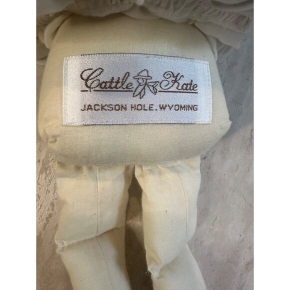 Handmade Vintage Rag Doll In Green Floral Dress & Lace Trim By Cattle Kate Jacks - Picture 2 of 11